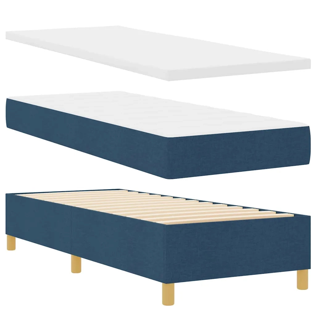 Letto a molle con materasso Blu 140 x 200 cm Tessuto 3343727