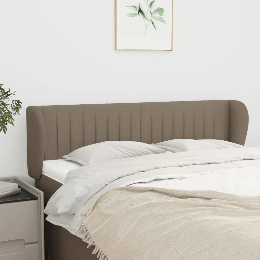 Testiera | Testata ad Orecchio Tortora 147x23x78/88 cm in Tessuto