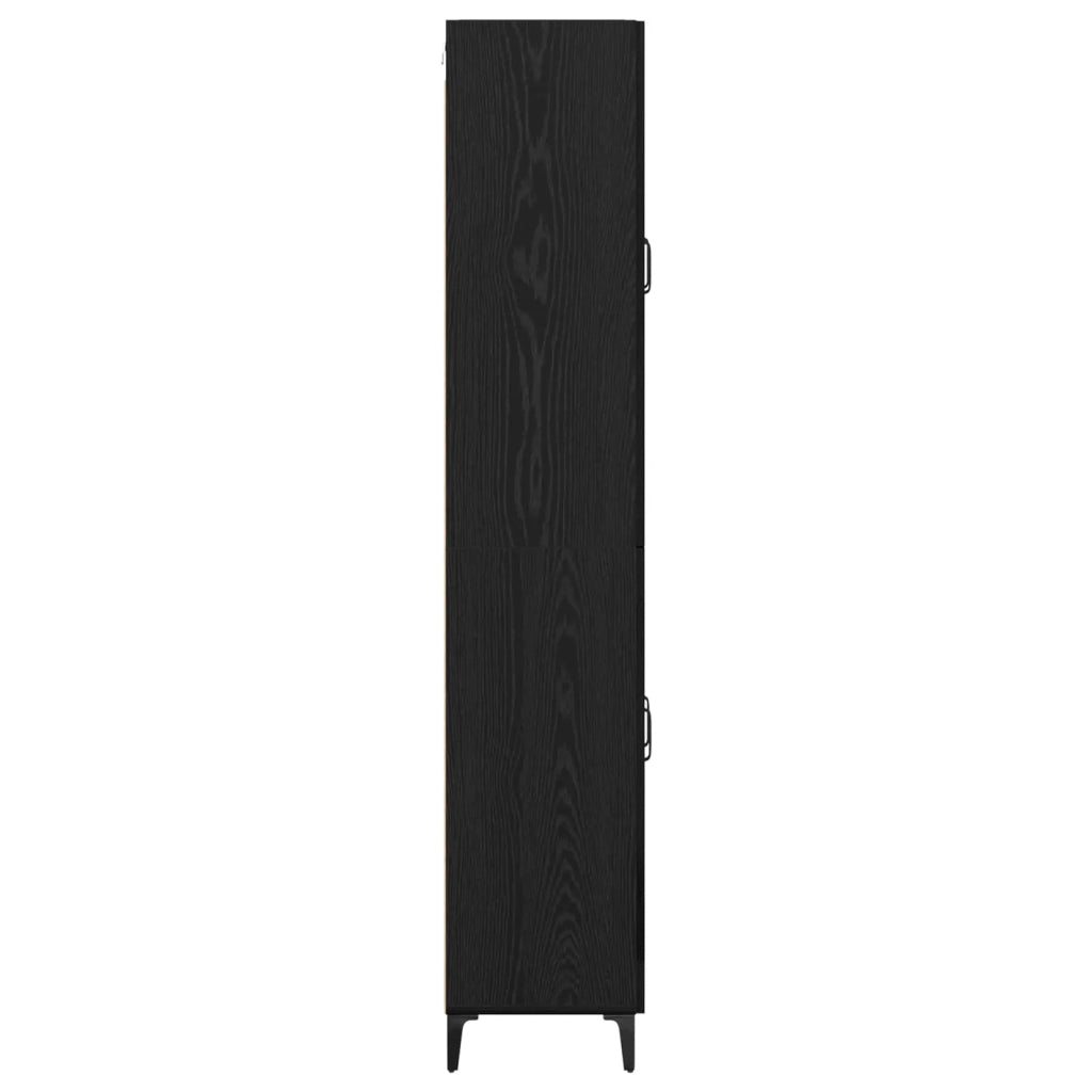 Credenza | Madia | Buffet da pranzo | Armadio da pranzo Rovere Nero 69,5 x 34 x 180 cm Legno multistrato