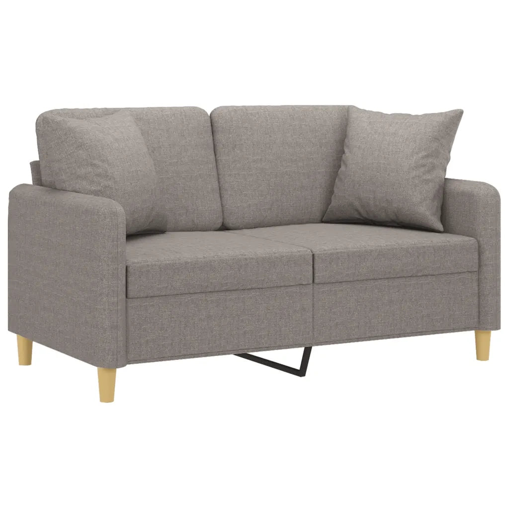 Divano a 2 Posti con Cuscini-Sofa 2 Posti con Cuscini Tortora 120 cm in Tessuto 696090