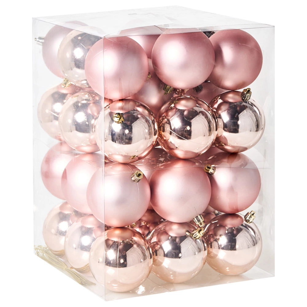 Set di 36 palline di Natale in plastica Decorazioni natalizie Decorazioni per l'albero di Natale Stile moderno Oro