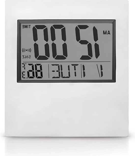 Orologio da Tavolo Digitale LCD con Calendario e Temperatura - Alarme con Display Grande per Tutte le Età