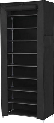 Rack per scarpe con 10 livelli - Nero grande - 160 x 58 x 28 cm - Cassetto per scarpe per circa 27 paia di scarpe