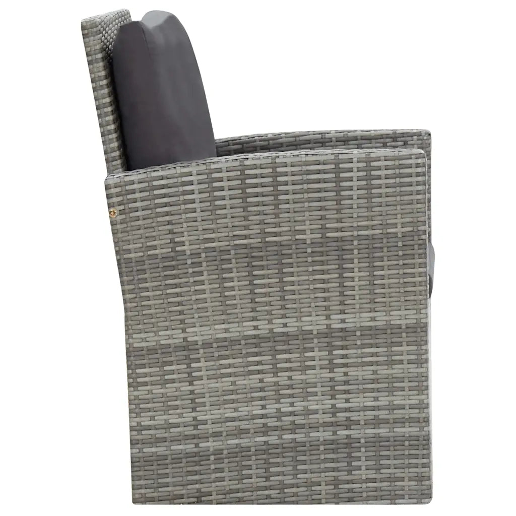 Set da Pranzo da Giardino 5 pz con Cuscini in Polyrattan Grigio 46115