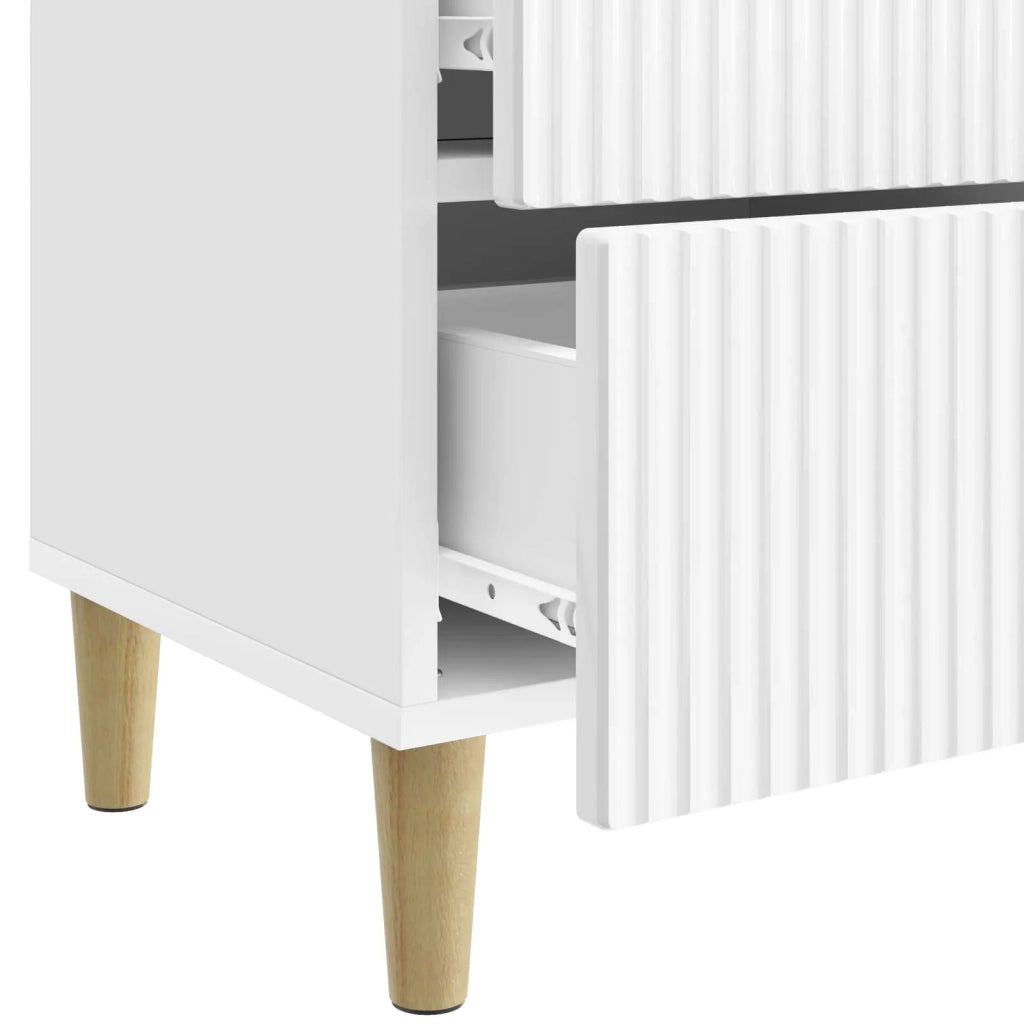 Armadio da Notte 2 pcs Bianco Lucido 43 x 34,5 x 48 cm