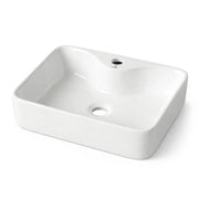 Lavabo da appoggio rettangolare AURA ceramica 47 cm Bianco