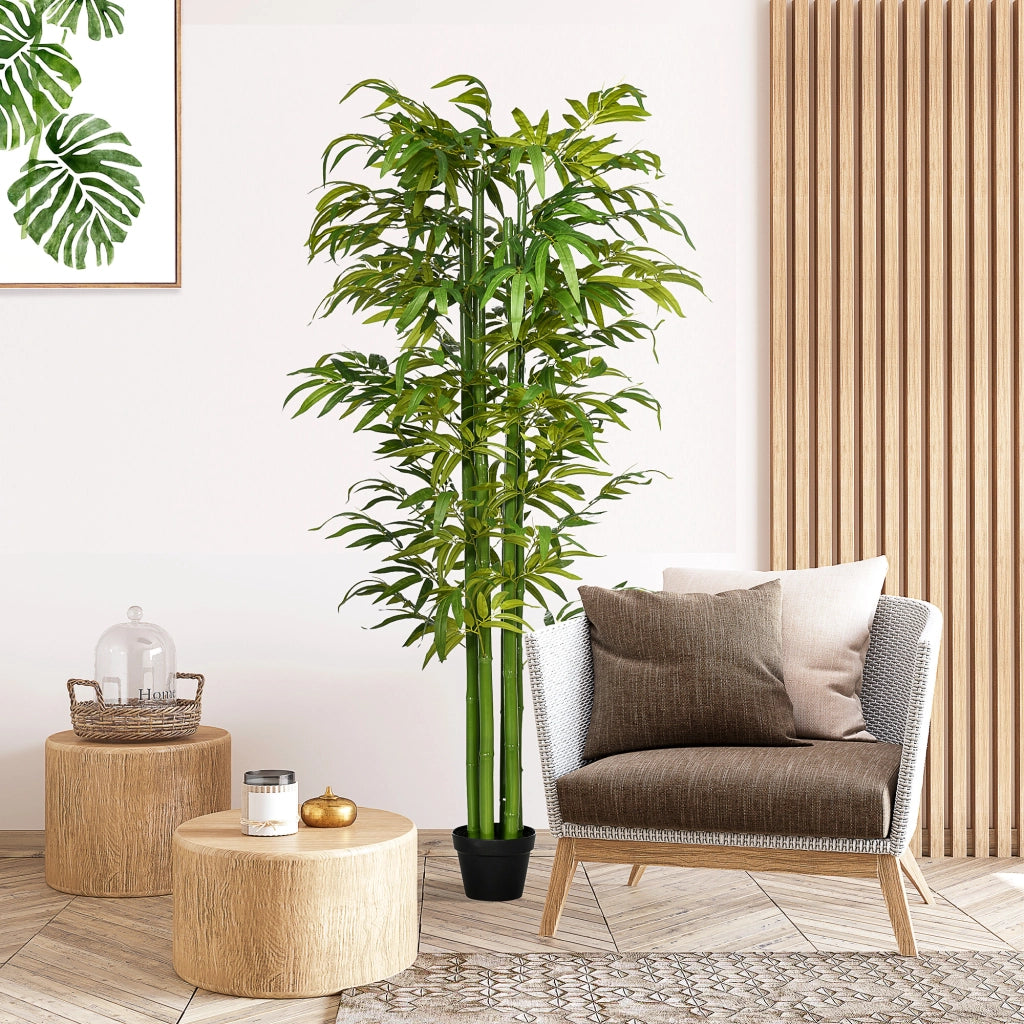Pianta Artificiale Bamb¨´ Decorativo con Vaso ¨C Zephmum ¨C Verde 180 cm