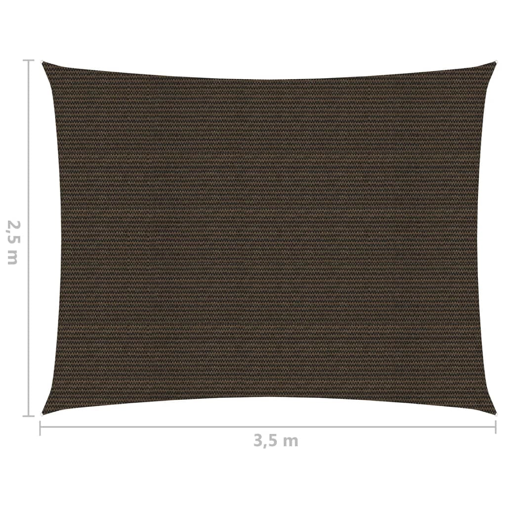 Vela ombreggiante 160 g/m² 2,5 x 3,5 m HDPE marrone 02_0009135