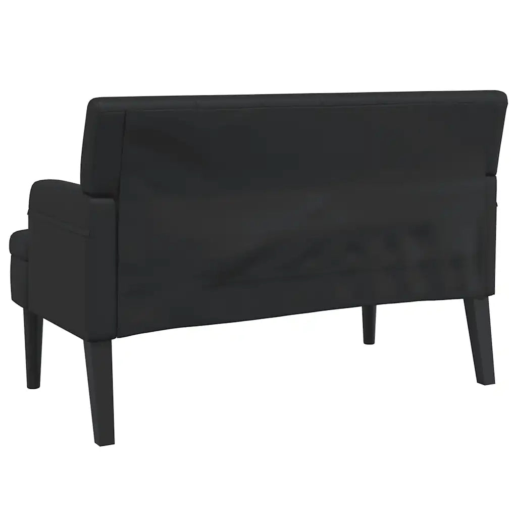 Panca con schienale nera 112x65,5x75 cm in similpelle CFW7129508