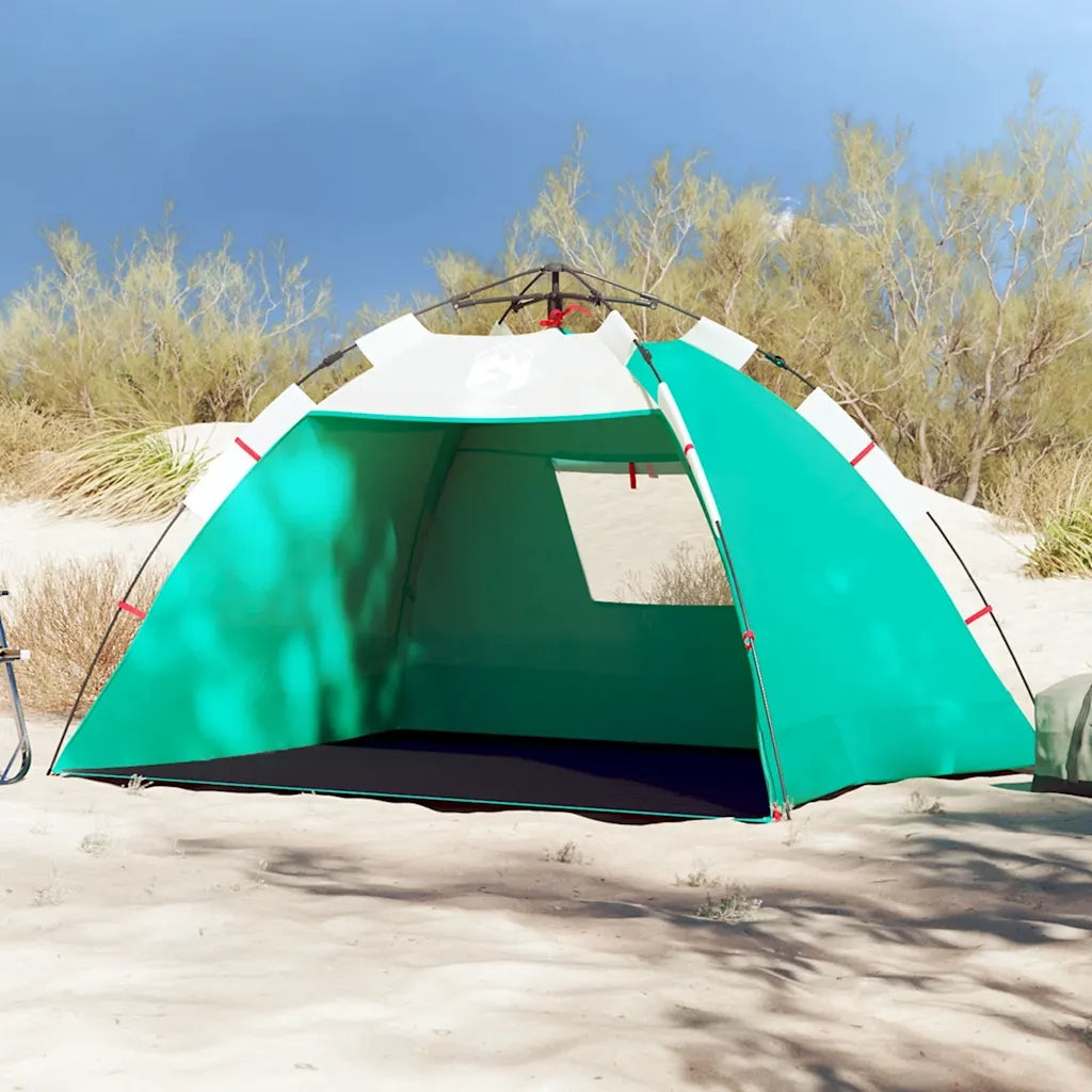 Tenda da Spiaggia 2 Persone Verde Rilascio Rapido Impermeabile 4005297