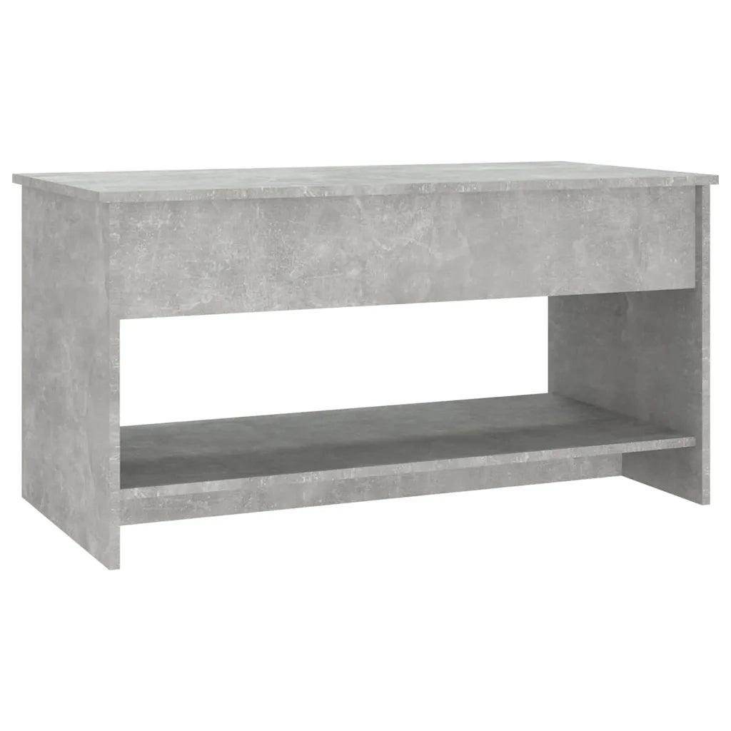 Tavolino Salotto-Tavolino da soggiorno-Tavolo Grigio Cemento 102x50x52,5cm Legno Multistrato