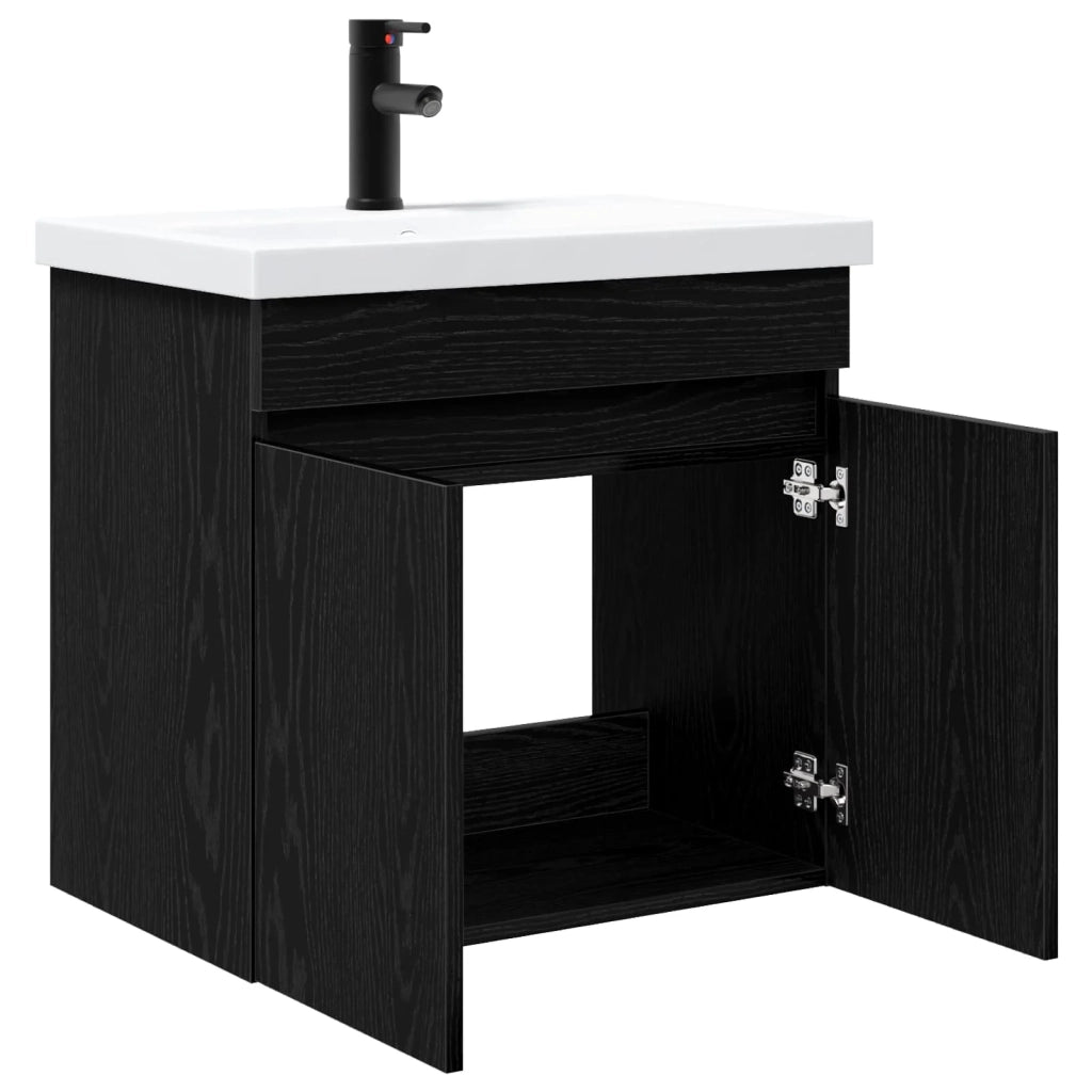 Mobile bagno con rubinetto Rovere Nero 61 x 40 x 74,5 cm 889538
