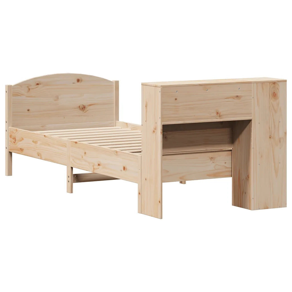 Giroletto con Libreria senza Materasso 75x190 cm in Legno Pino 3323089