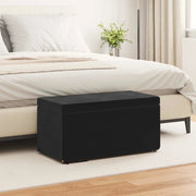 Pouf Nero 81 x 41 x 40 cm Velluto e Legno Ingegnerizzato