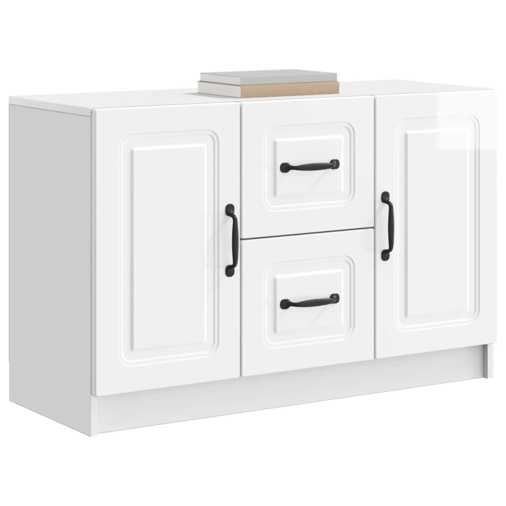 Credenza Bianco Lucido 89 x 34,5 x 57 cm Legno ingegnerizzato