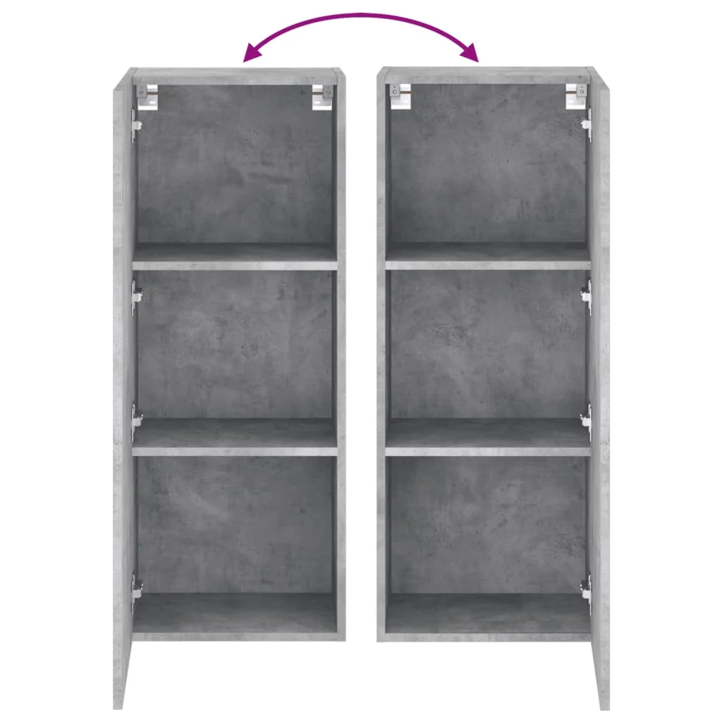 Mobile TV multimediale mensola TV credenza TV montaggio a parete adatto per sala da pranzo soggiorno camera da letto 40,5 x 30 x 102 cm legno ingegnerizzato grigio 02_0027778