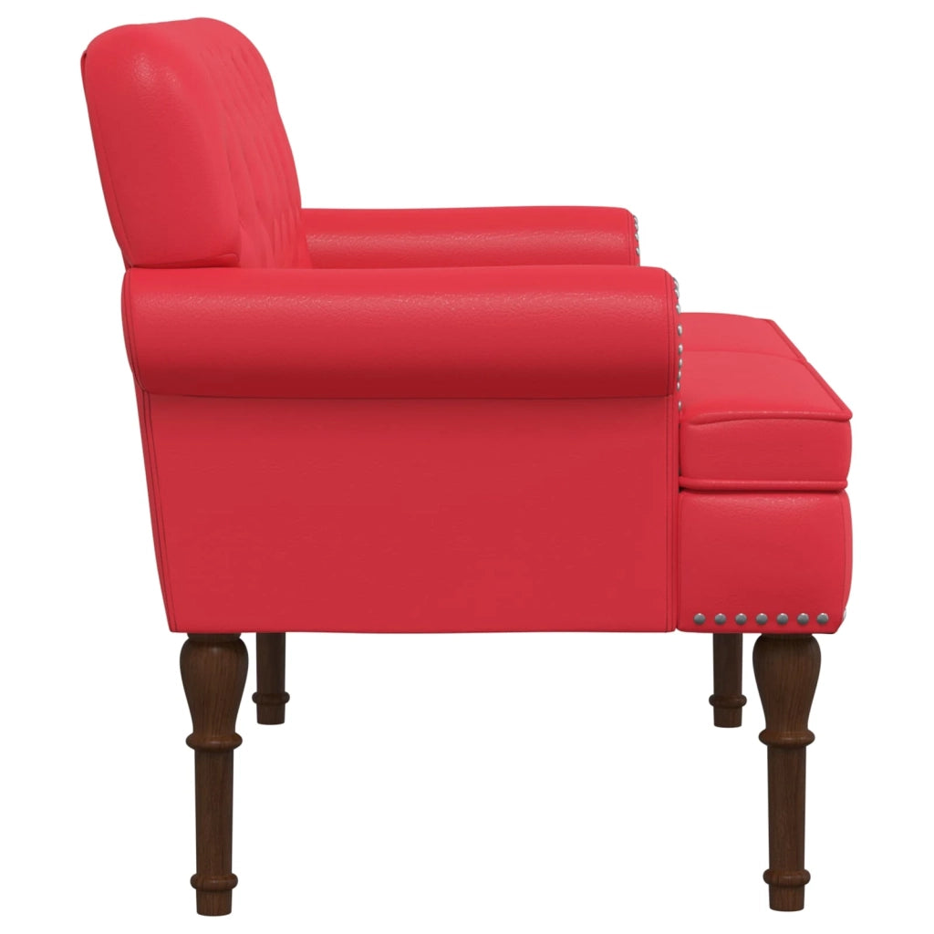 Loveseat con bottoni imbottiti Rosso 120 x 65 x 77 cm 42041861