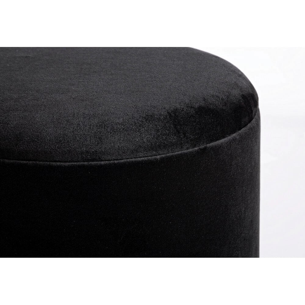 Sgabello Contenitore Rotondo in Velluto con Base Dorata - SERENA