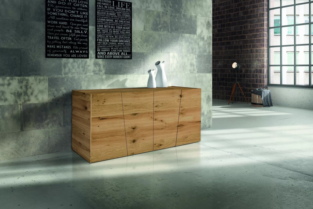 Madia credenza in legno rovere nodato spazzolato  l.180x50x75 (890) - Mobili 2G