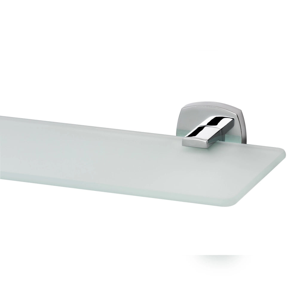Mensola a Parete Cromo in Acciaio Cromato  Vetro satinato e leghe metalliche Mod. Q-Line
