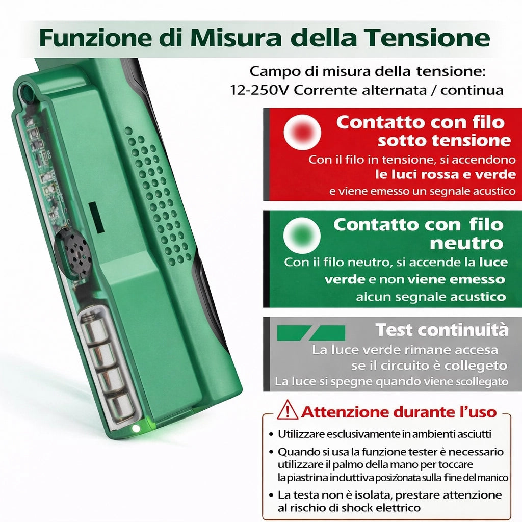 Pinza Spelafili 8 in 1 con Tester Tensione AC/DC 12–250v Pinza per Taglio 07828
