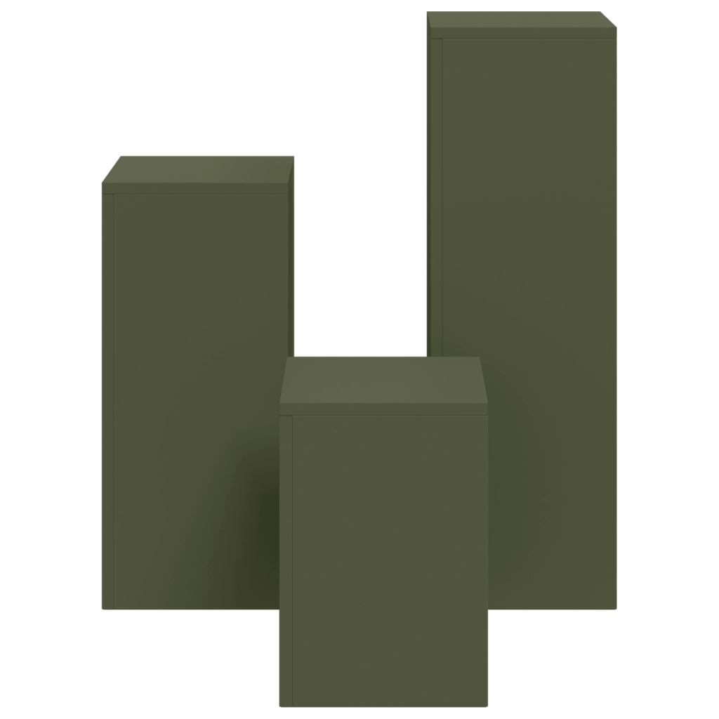 Supporti per Piante da Esterno 3 pcs Verde Oliva Acciaio