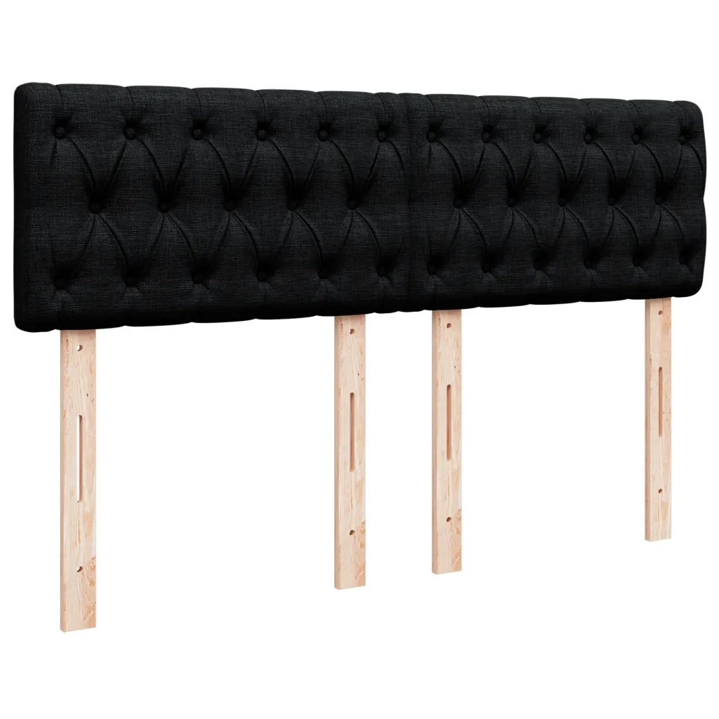 Giroletto a Molle con Materasso Nero 140x200 cm in Tessuto