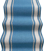 Tappeto Scala Passatoia Ingresso Corsia Scale Antiscivolo Stile Classico Blu 67x350 cm