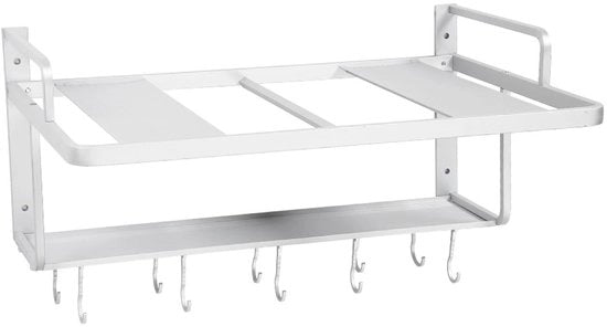 Supporto magnetico per cucina a doppia parete - Racks da cucina appesi - Progettato per risparmiare spazio - Resistente alla corrosione - Protezione a rete - Supporto in alluminio per la cucina da parete.