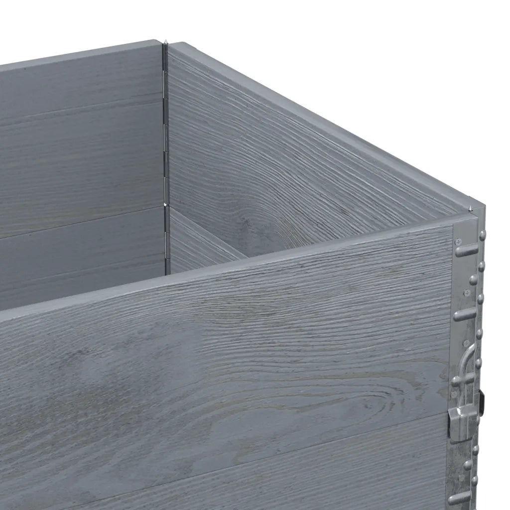 Paretali per Pallet 2pz Grigi 80x60cm in Legno Massello di Pino 4010270