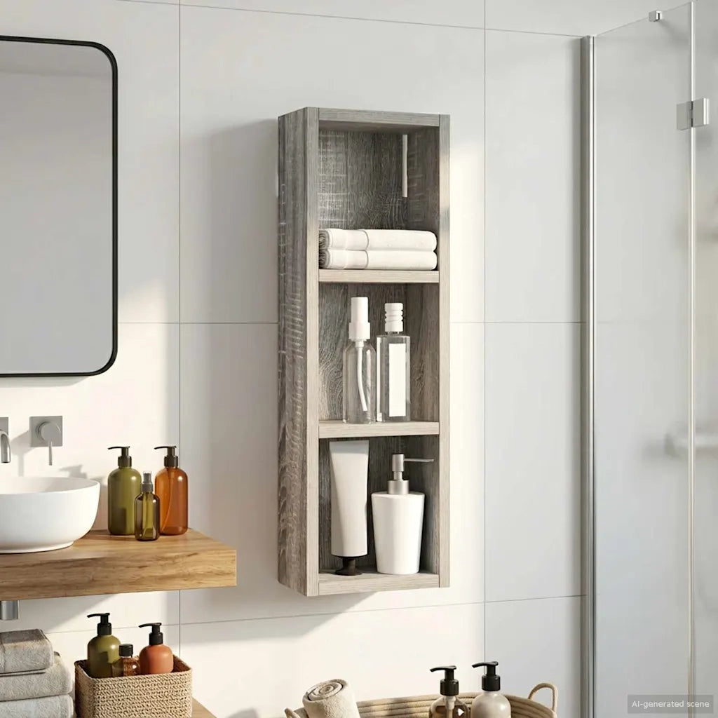 Armadio da bagno a muro Sonoma grigia 20 x 10 x 60,5 cm 889292