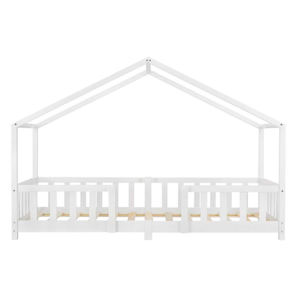 Letto per Cameretta Treviolo a Forma di Casetta con Materasso 90x200 cm Bianco [en.casa] [neu.haus]