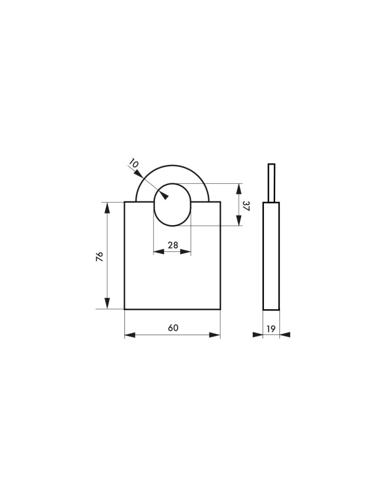 Lucchetto MARINOX 60mm, acciaio inossidabile nautico, guardia rialzata - THIRARD