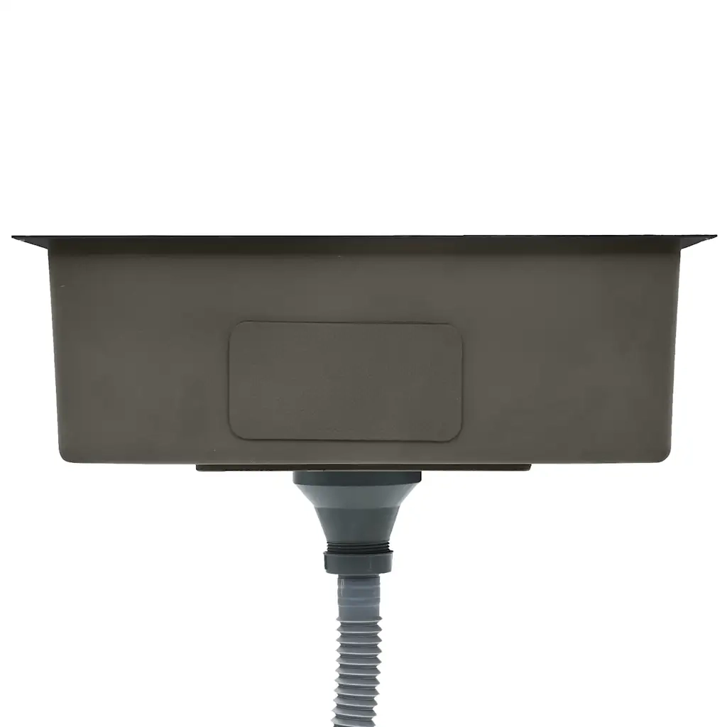 Lavello da Cucina Lavorato a Mano-Lavandino-Lavabo Nero in Acciaio Inox 549717