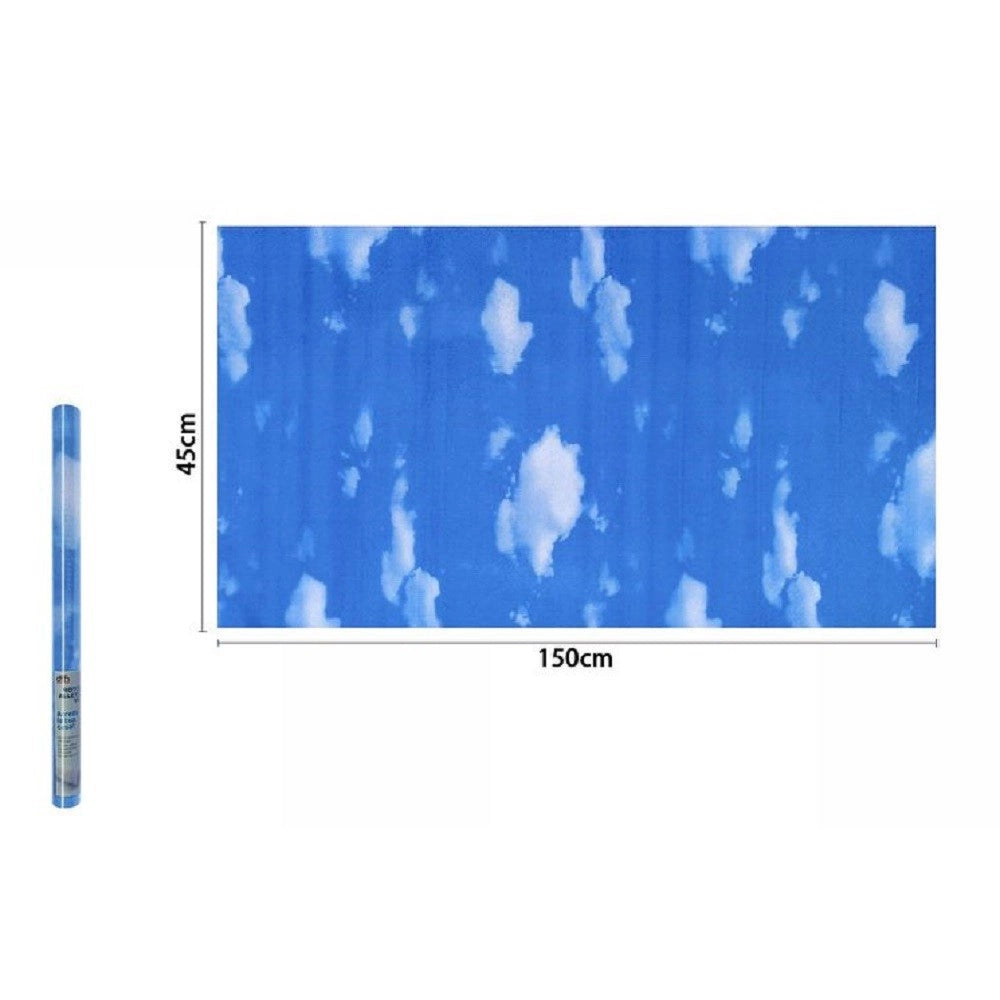 Trade Shop - Rotolo Pellicola Adesiva Per Parete Cielo Nuvole 45 X 150 Cm Parati Casa 71297 -