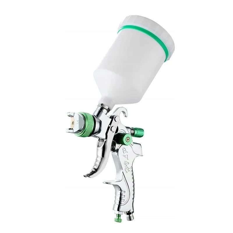 Pistola a Spruzzo HVLP con 4 Ugelli (1,4 1,7 2,0 2,5) – Serbatoio 600ml, Regolazione Aria e Vernice