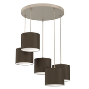 Lampada a sospensione Arden 5xE27 beige marrone Luminex