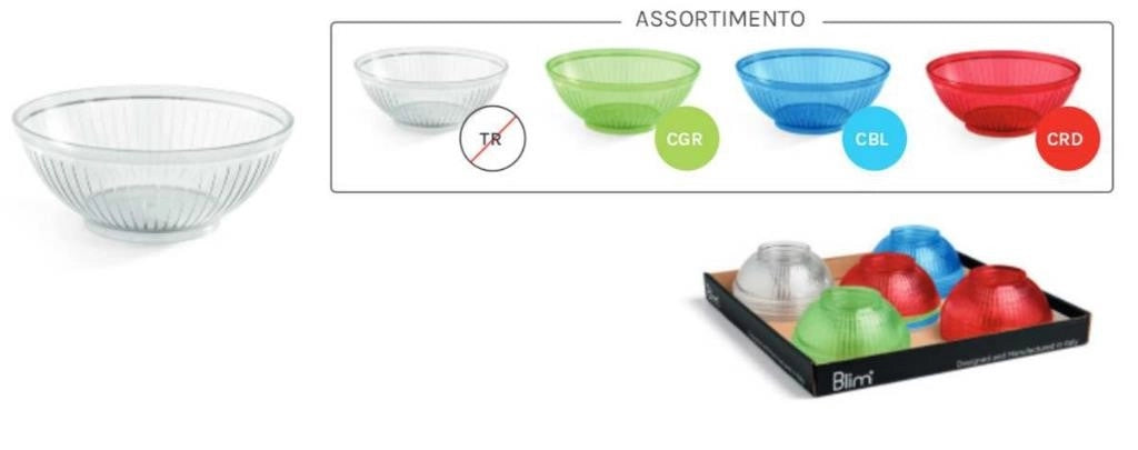 1 Pezzo Coppetta Ciotolina in Plastica My Home 15 cm 4 Colori