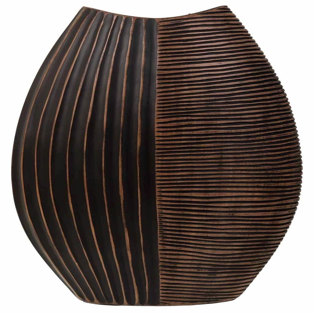 Vaso in poliresina marrone 29,5x10,5x29,5h