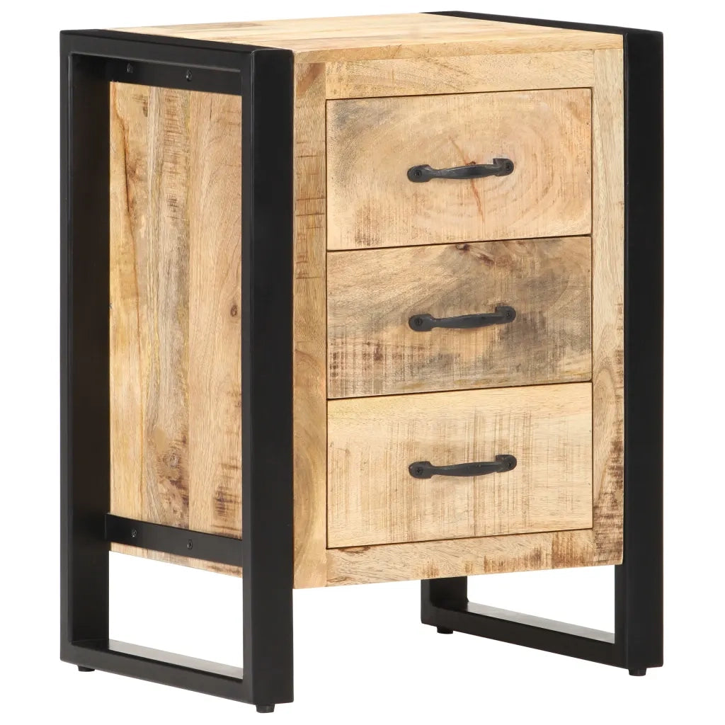 Comodino 40x35x55 cm in Legno Massello di Mango 320229
