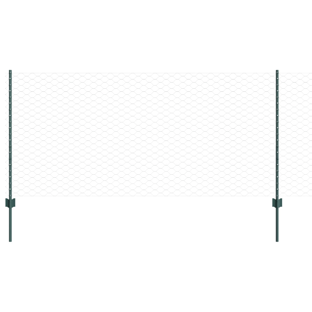 Pali di Recinzione  11 pezzi U-Channel Verde 100 cm Acciaio