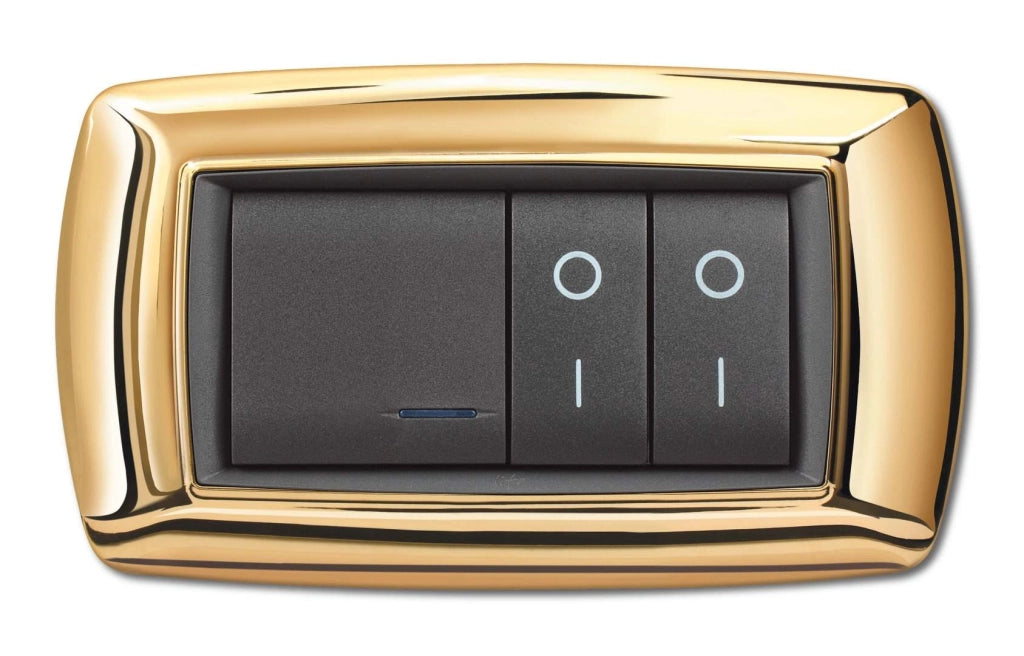 PLACCA COPRINTERRUTTORE ORO 'MYLIFE' 4 moduli - EC ELETTROCANALI