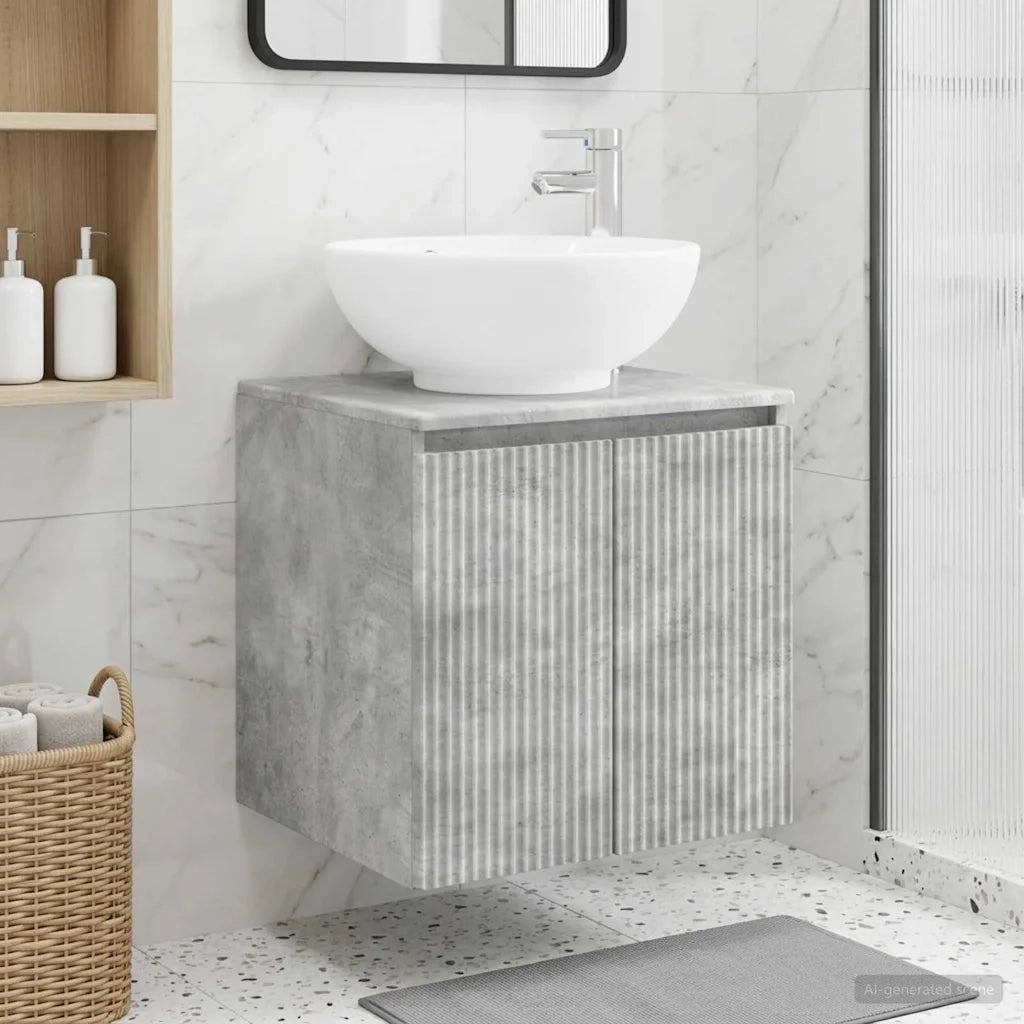 Mobile Lavabo da Parete Grigio Cemento 49,5 x 44,5 x 65 cm 890445