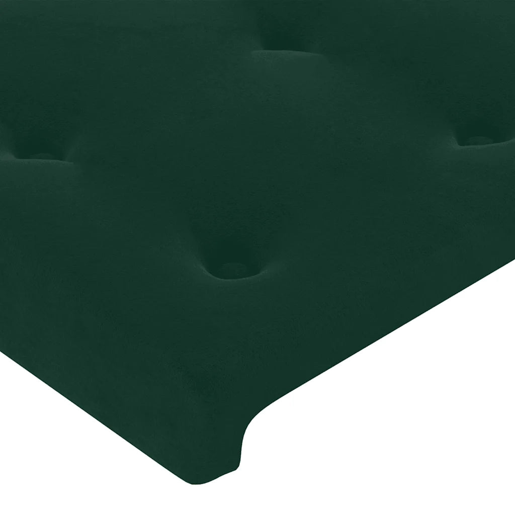 Letto a Molle con Materasso e LED Verde Scuro 90x190 cm Velluto 3134618