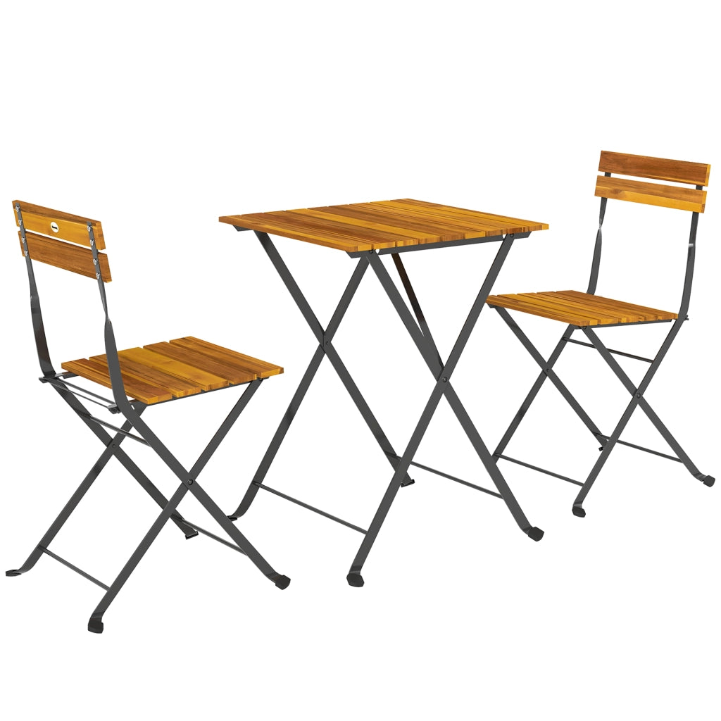Tavolo da pranzo pieghevole con 2 sedie pieghevoli ¨C zephmum ¨C Teak