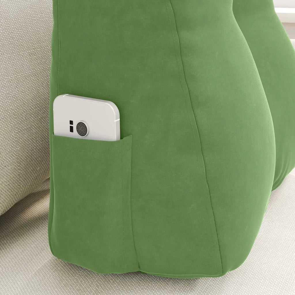 Cuscino per Schiena | Cuscino dorsale Verde chiaro 45 x 24 x 50 cm Velluto