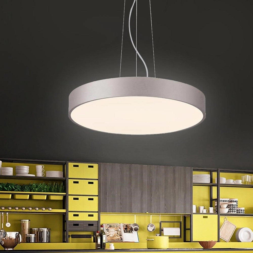 Trade Shop - Lampadario Cerchio 80 Cm Led 95 W Lampada Up Down Sospensione 2 Temperature Luce -