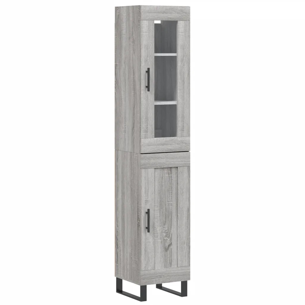 Credenza | Madia | Buffet da pranzo | Armadio da pranzo Grigio Sonoma 34,5x34x180 cm in Legno Multistrato