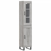 Credenza | Madia | Buffet da pranzo | Armadio da pranzo Grigio Sonoma 34,5x34x180 cm in Legno Multistrato