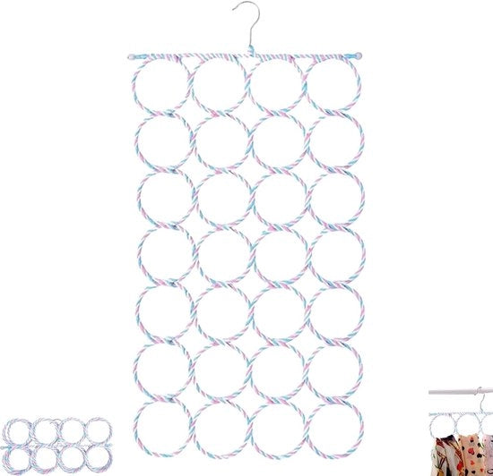 Porta sciarpe ripiegabile - Organizzatore per sciarpe/cinture - Fatto a mano - Metallo duraturo - Dimensioni 73 x 39 cm - Organizzatore per sciarpe